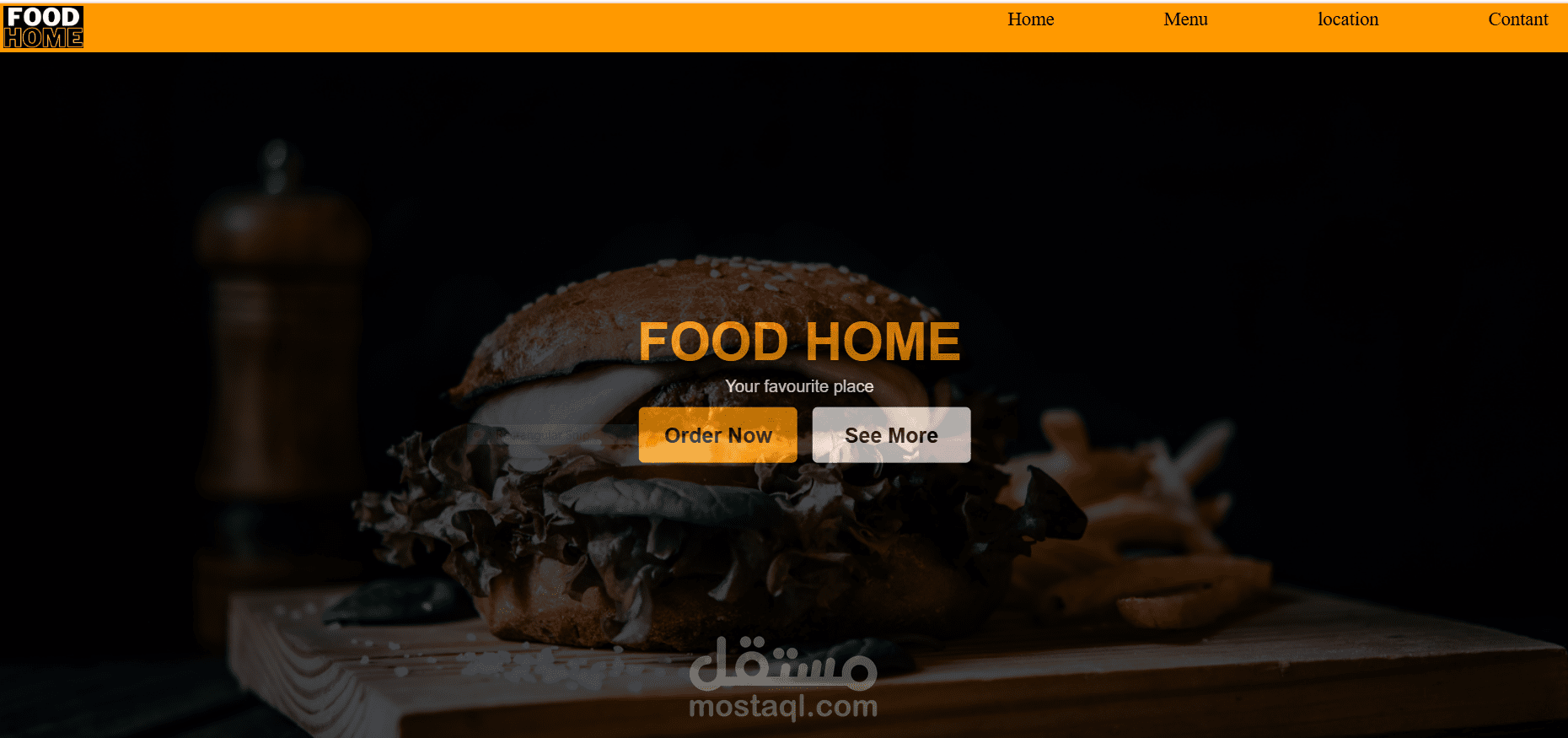 web page for Fast Food