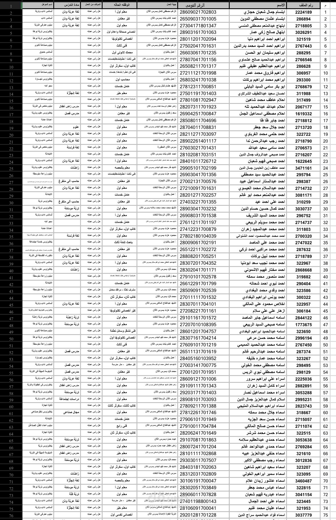 ادخال بيانات ف شيت اكسل مع التنظيم