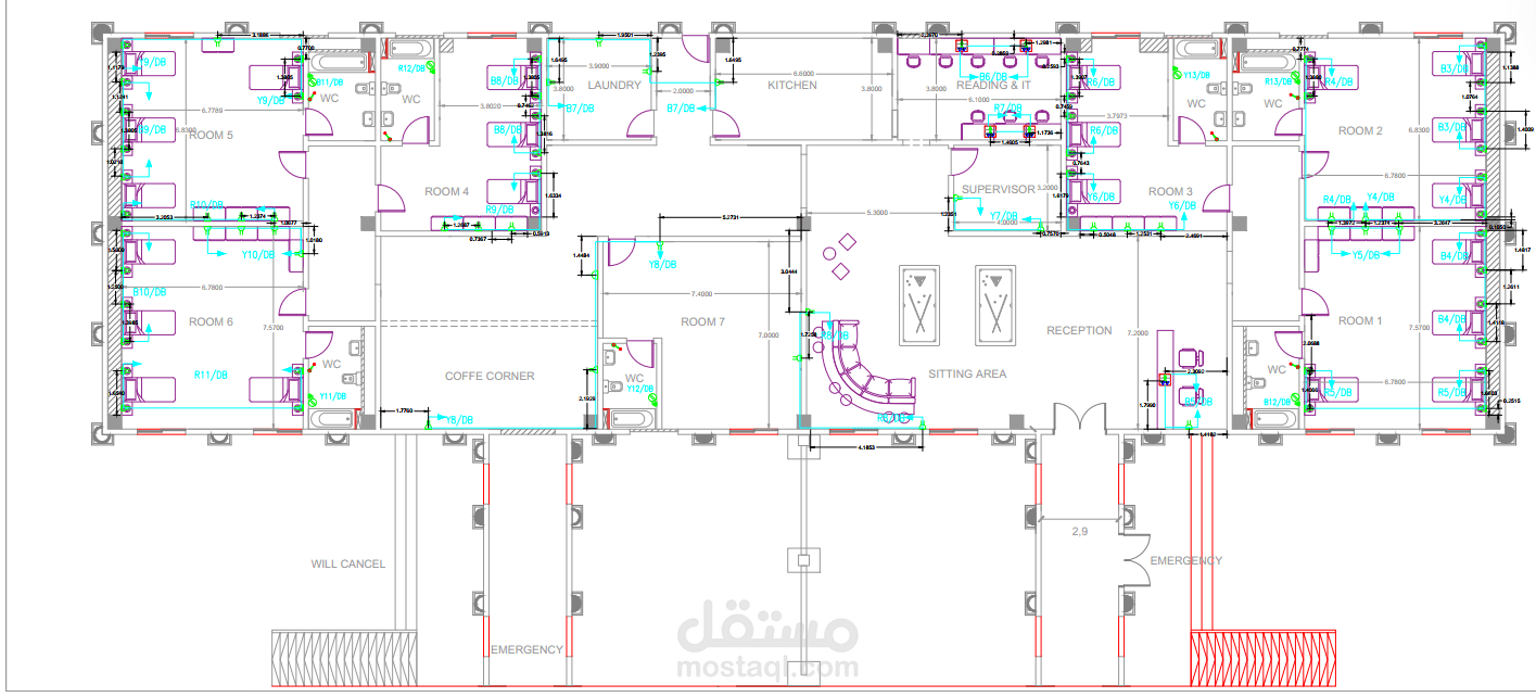 عمل تصميم لاحمال الباور لسكن طالبات
