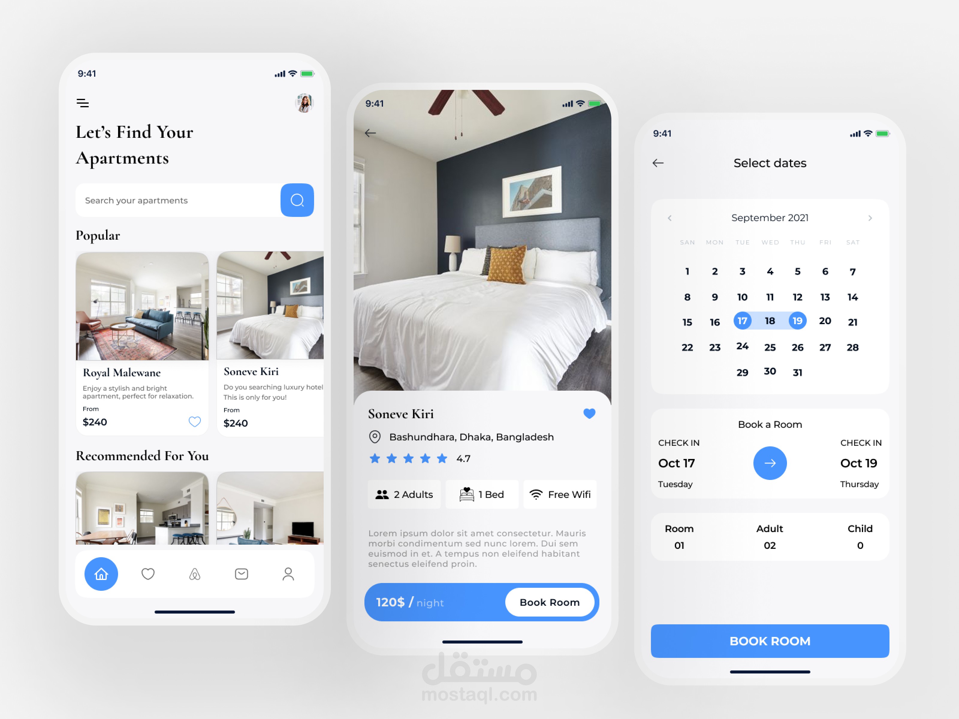 تصميم واجهة تطبيق حجز فنادق (Hotel Booking App UI/UX Design)