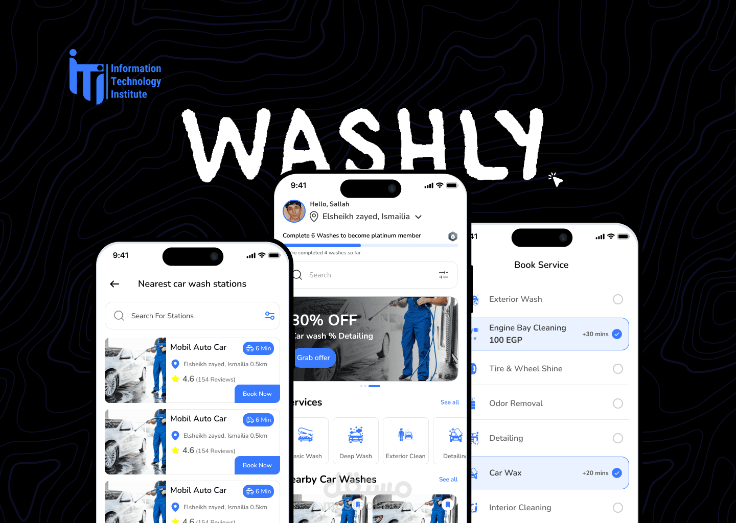تصميم تطبيق غسيل سيارات مع نظام حجوزات وجدولة مواعيد السيارات- Car Wash App
