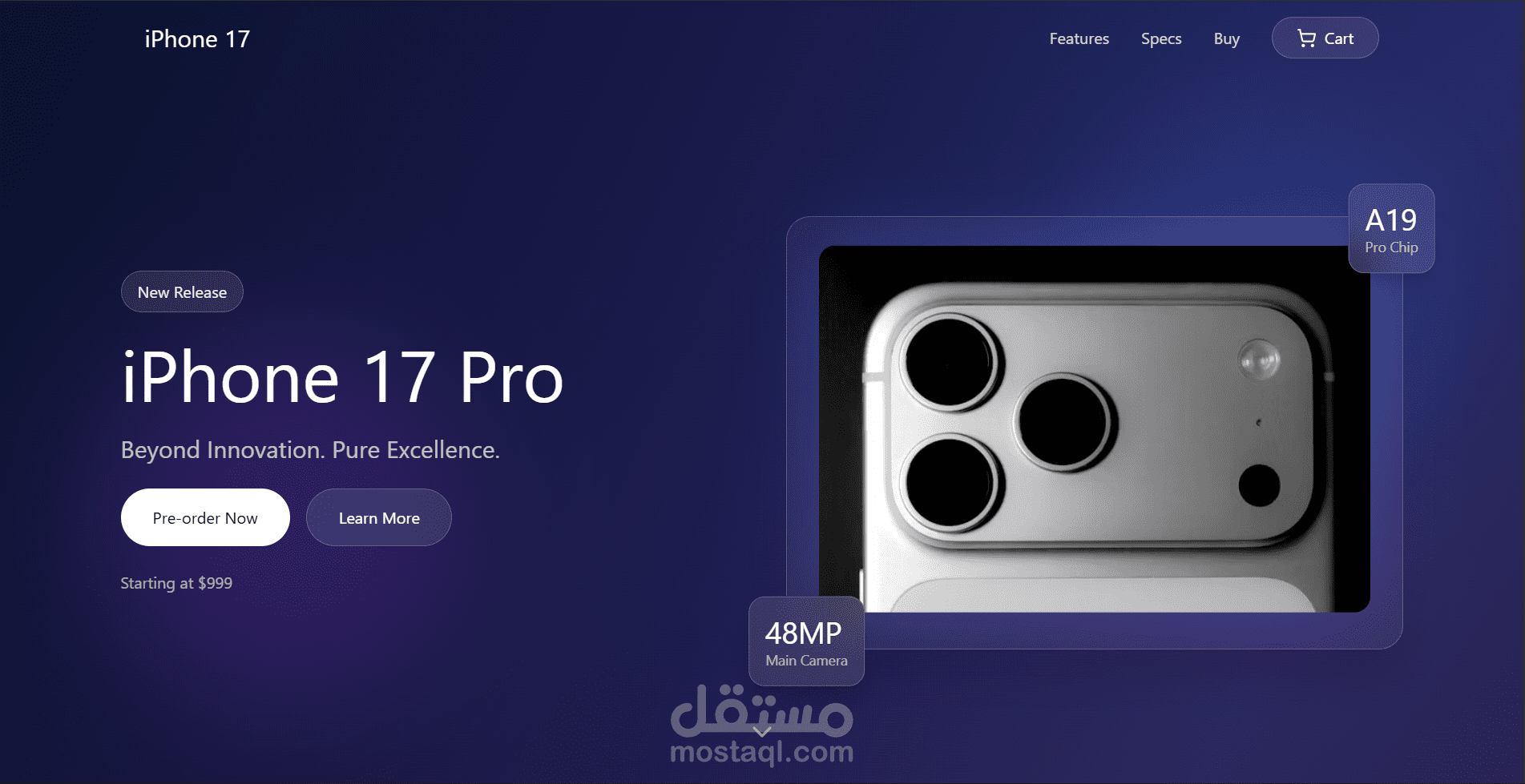 تصميم صفحة هبوط (Landing Page) احترافية لمنتج تقني
