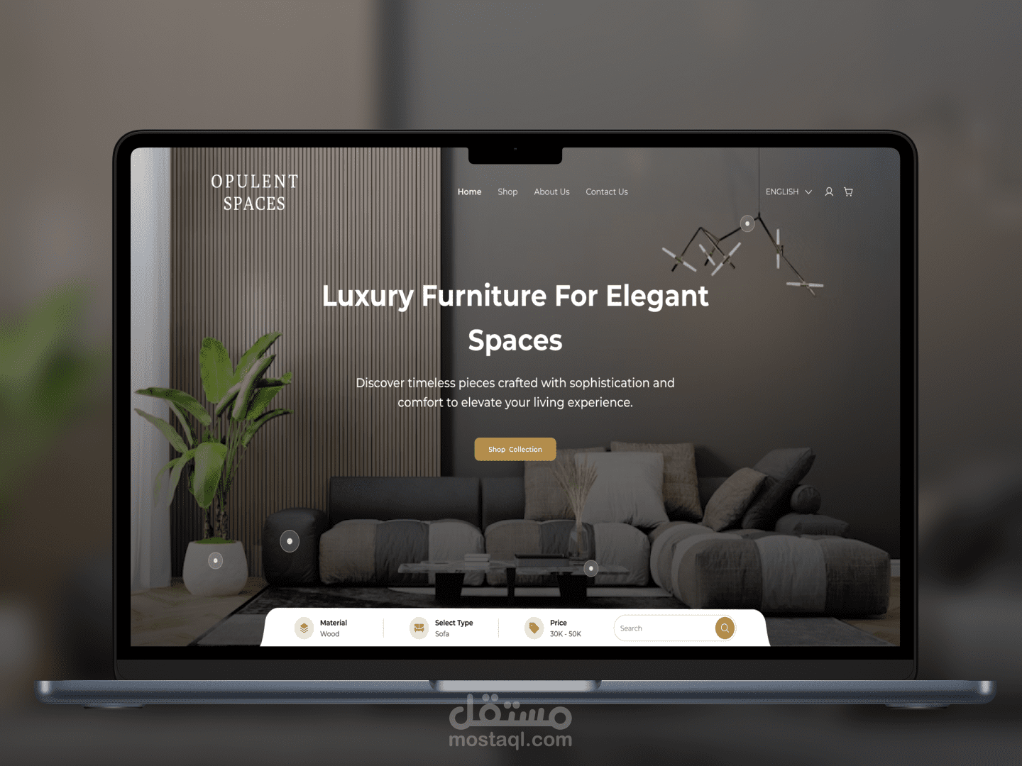 تصميم موقع الكتروني لمتجر اثاث - E-commerce Furniture Website
