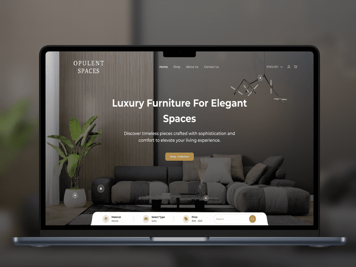 تصميم موقع الكتروني لمتجر اثاث - E-commerce Furniture Website
