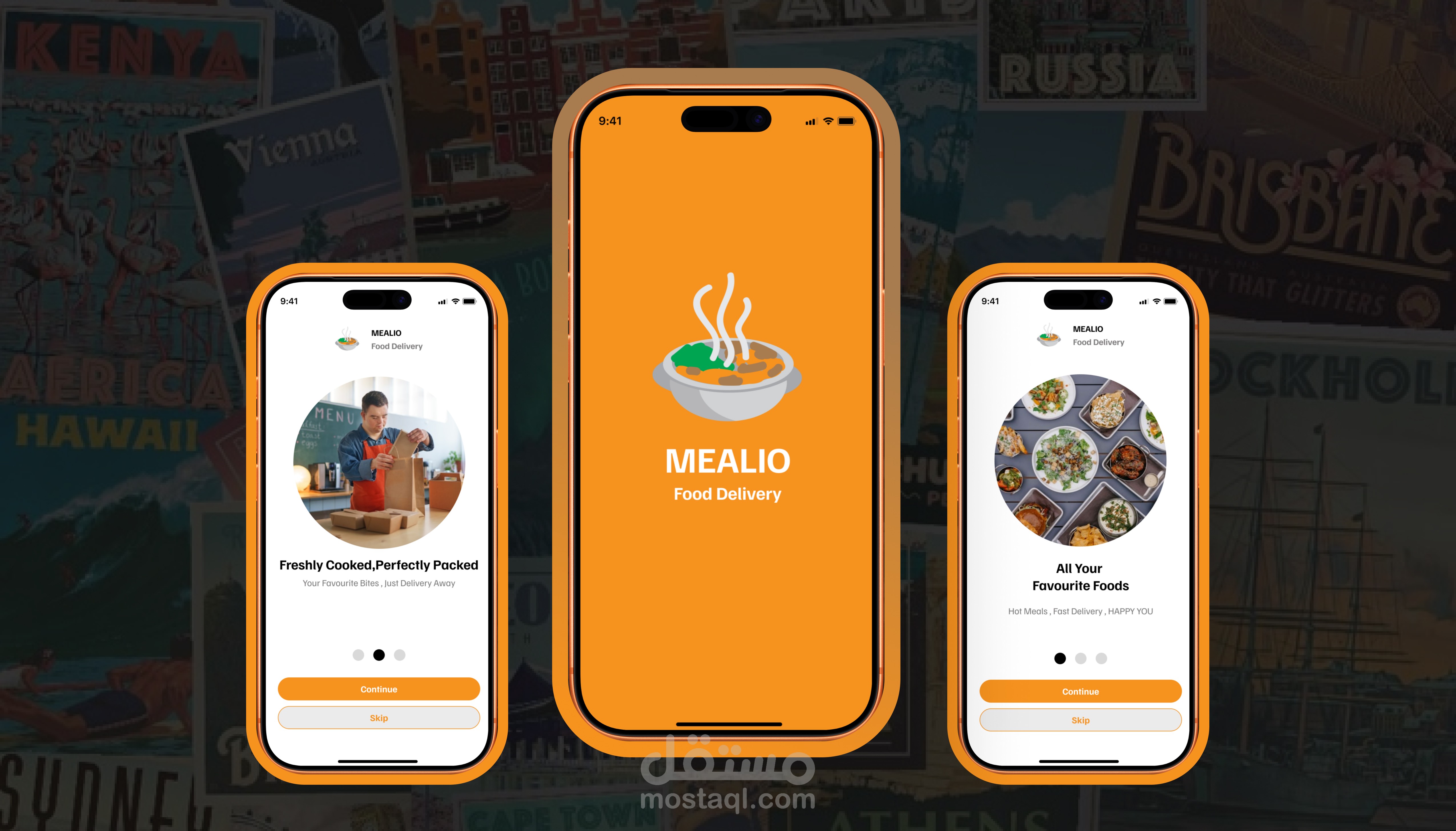 تصميم واجهات تطبيق توصيل طعام احترافية