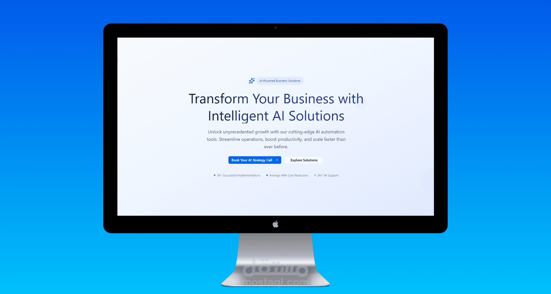 صفحة هبوط UI UX لشركة AI تسمي MindAI