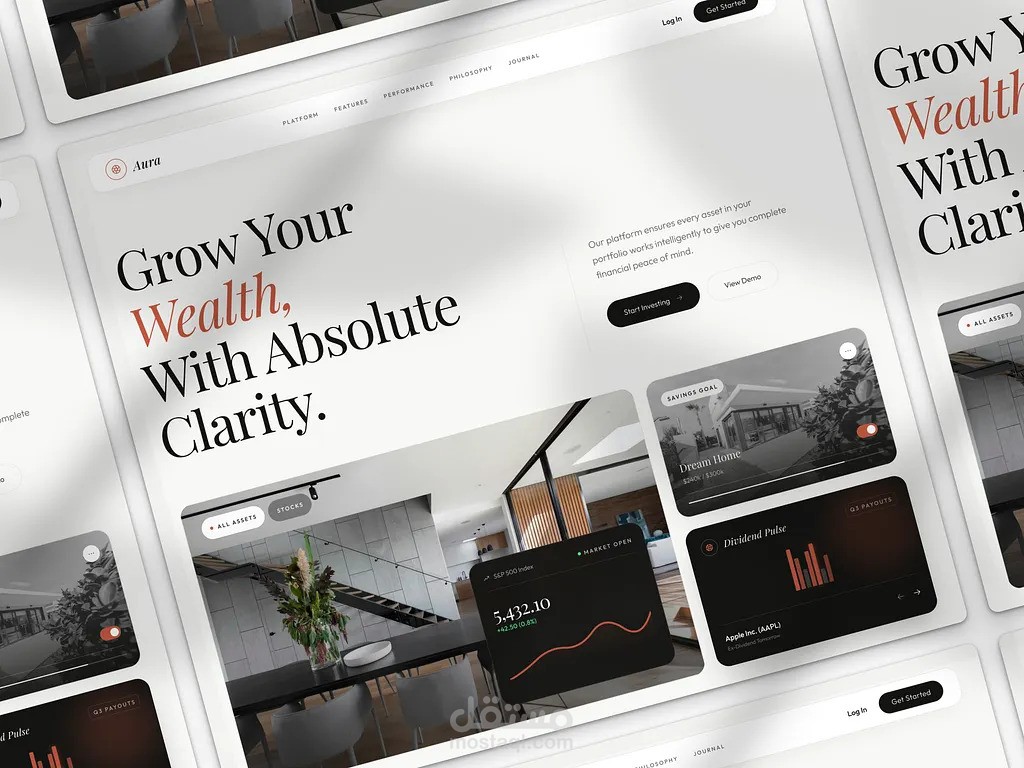 Aura — Editorial Landing page for Wealth Management