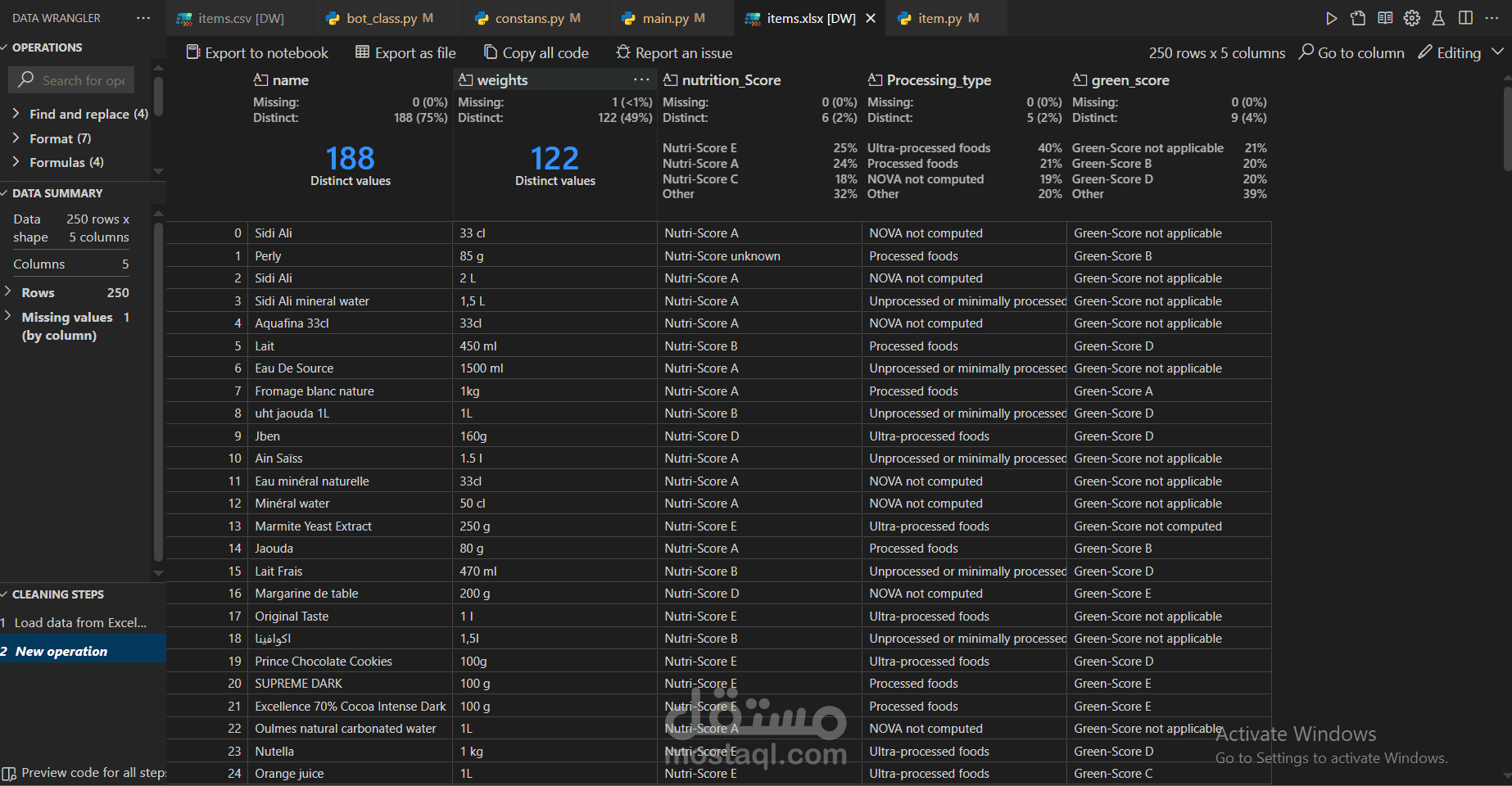web scraping project