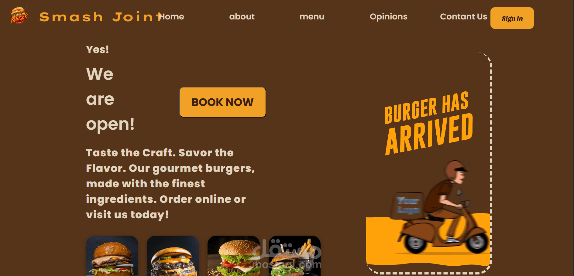 تصميم موقع كامل لمطعم