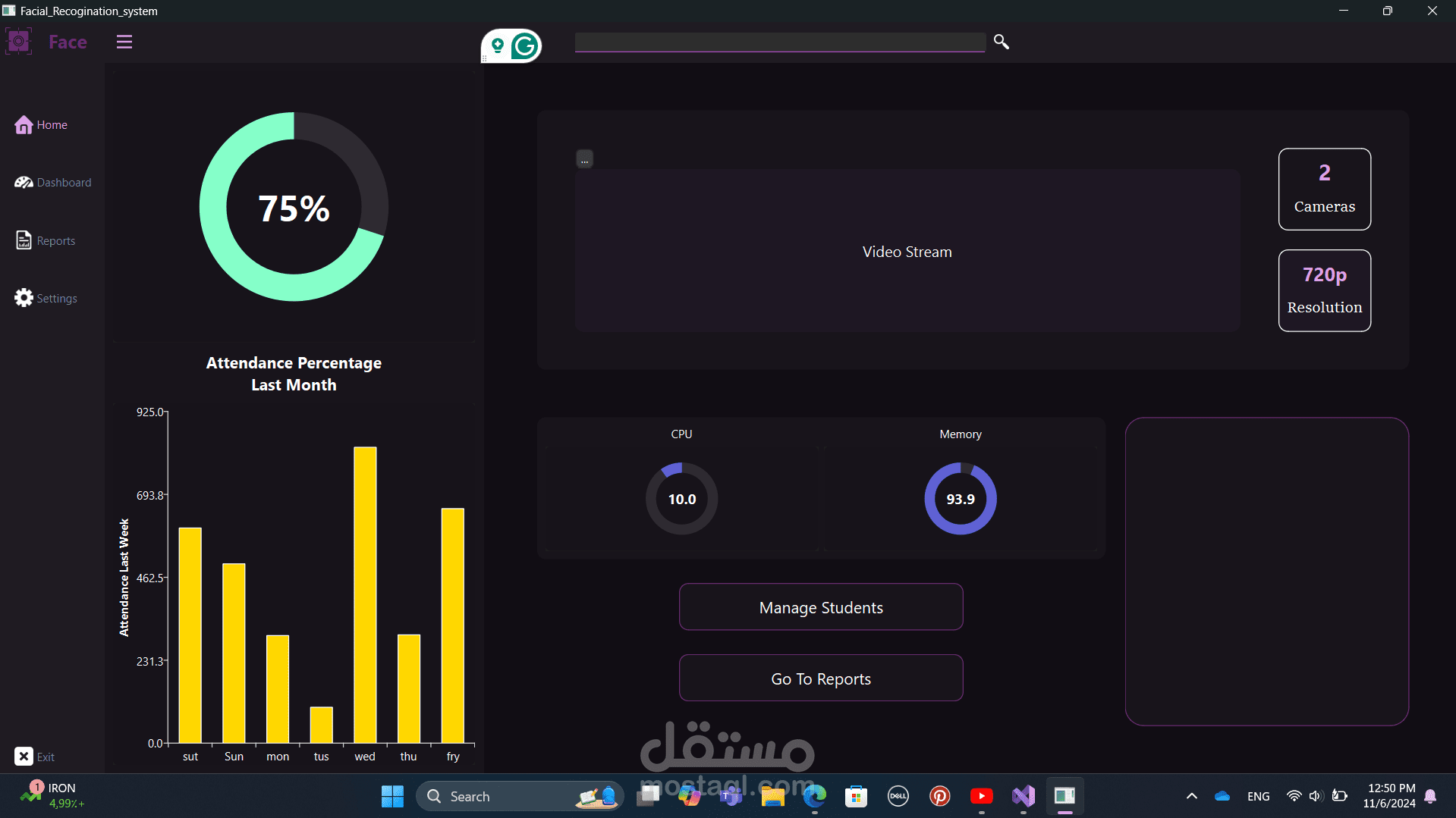 Facial Recognition System for Attendance Management