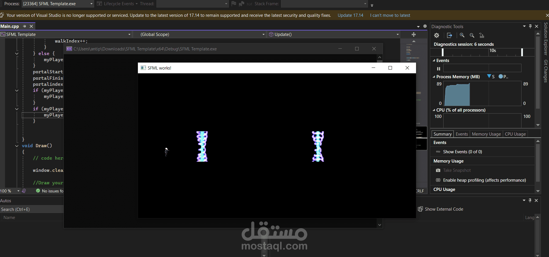 تطوير ميكانيكا للعبة بسيطة