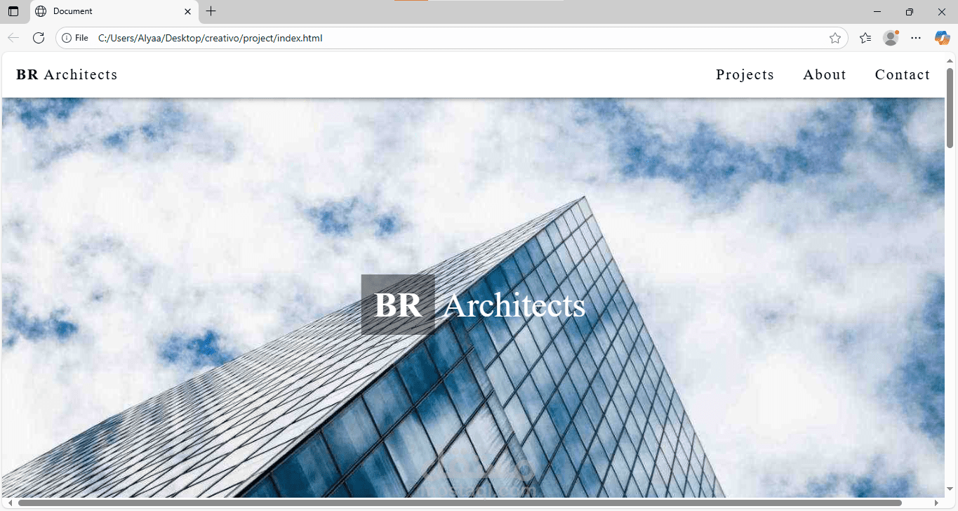 موقع ويب لشركه معماريه(BR Architects)