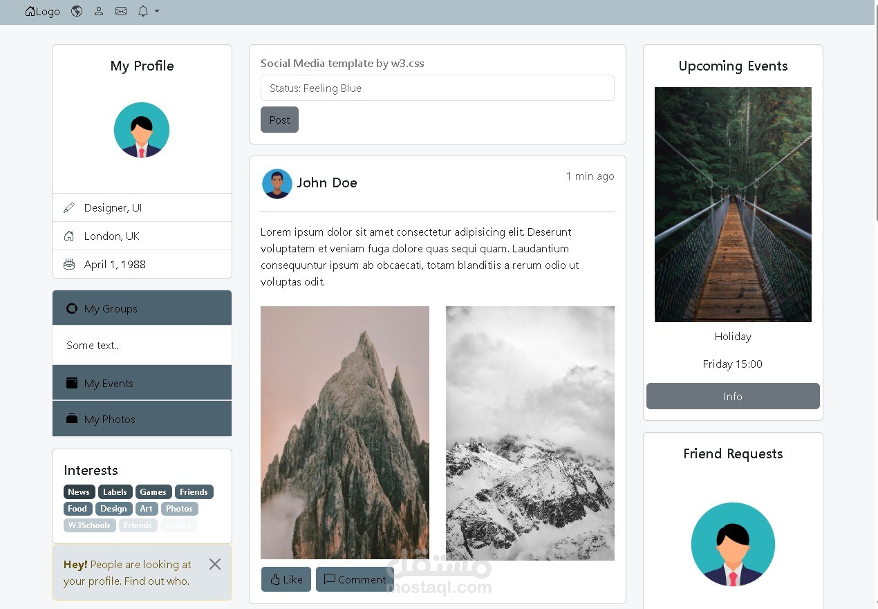 Social Media Home Page