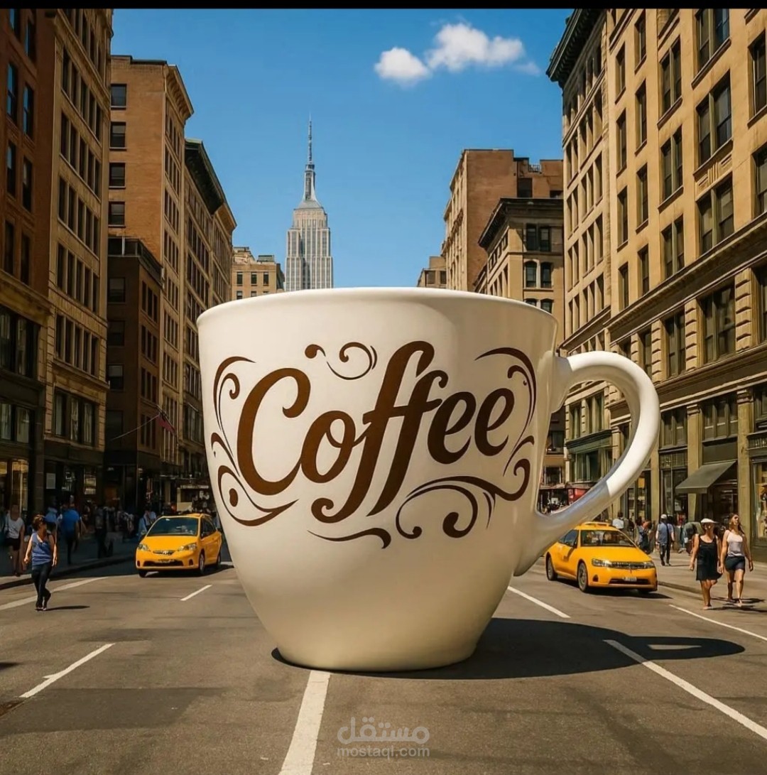 كوب قهوة فاخر في شوارع نيويورك