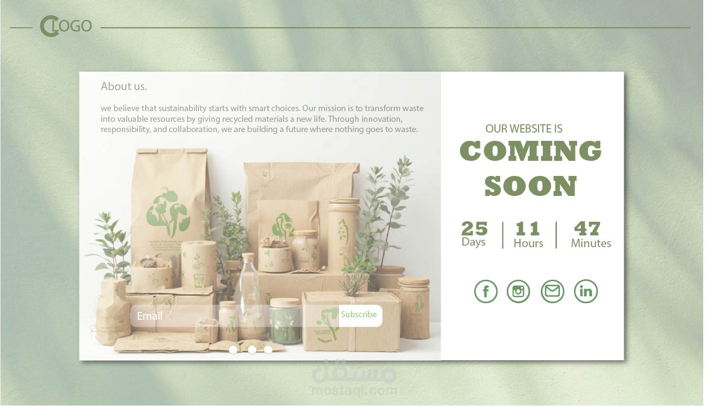 Designing 3 Different screens for " Coming soon " page