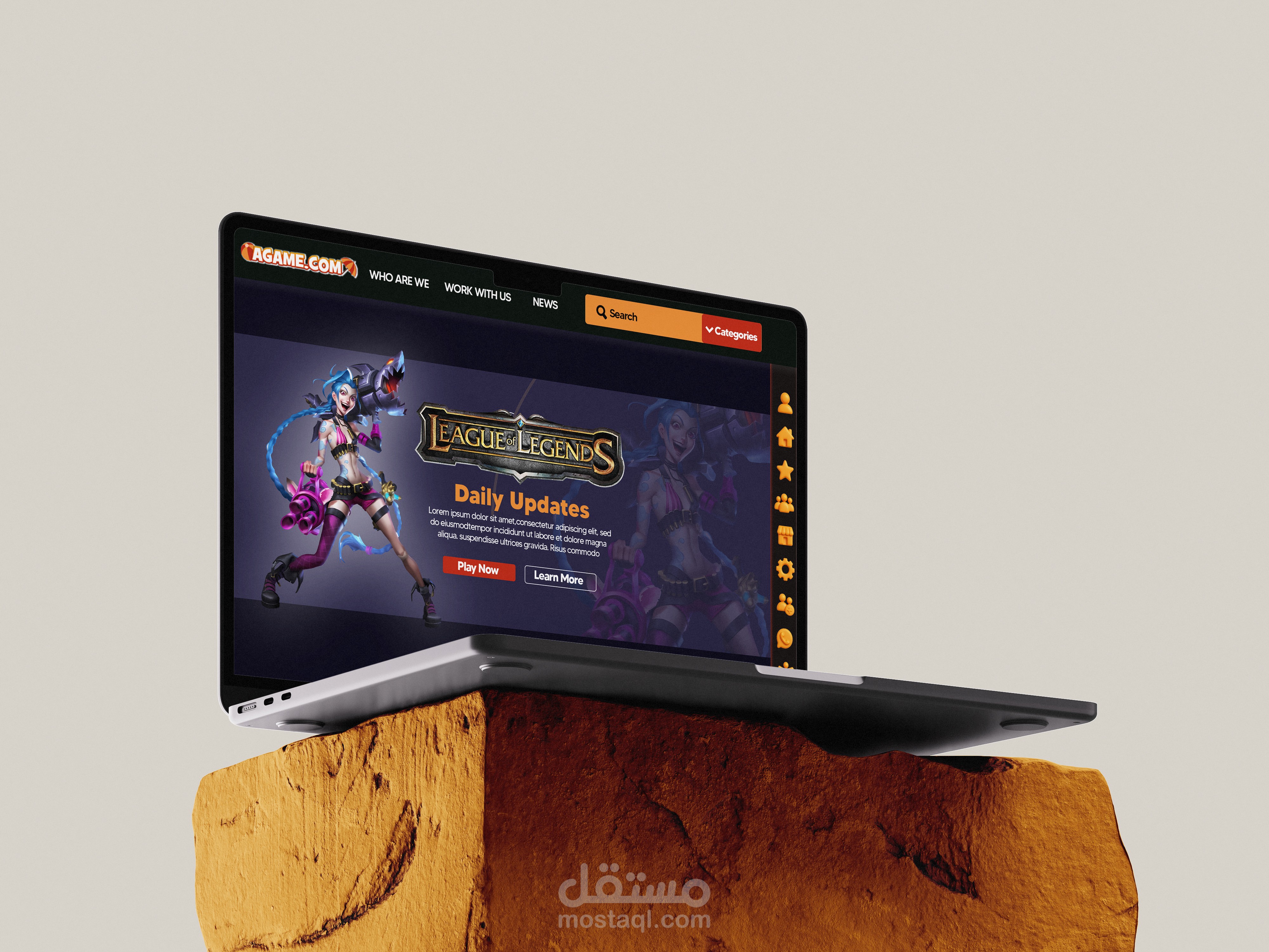 Case study-اعادة تصميم موقع Agame
