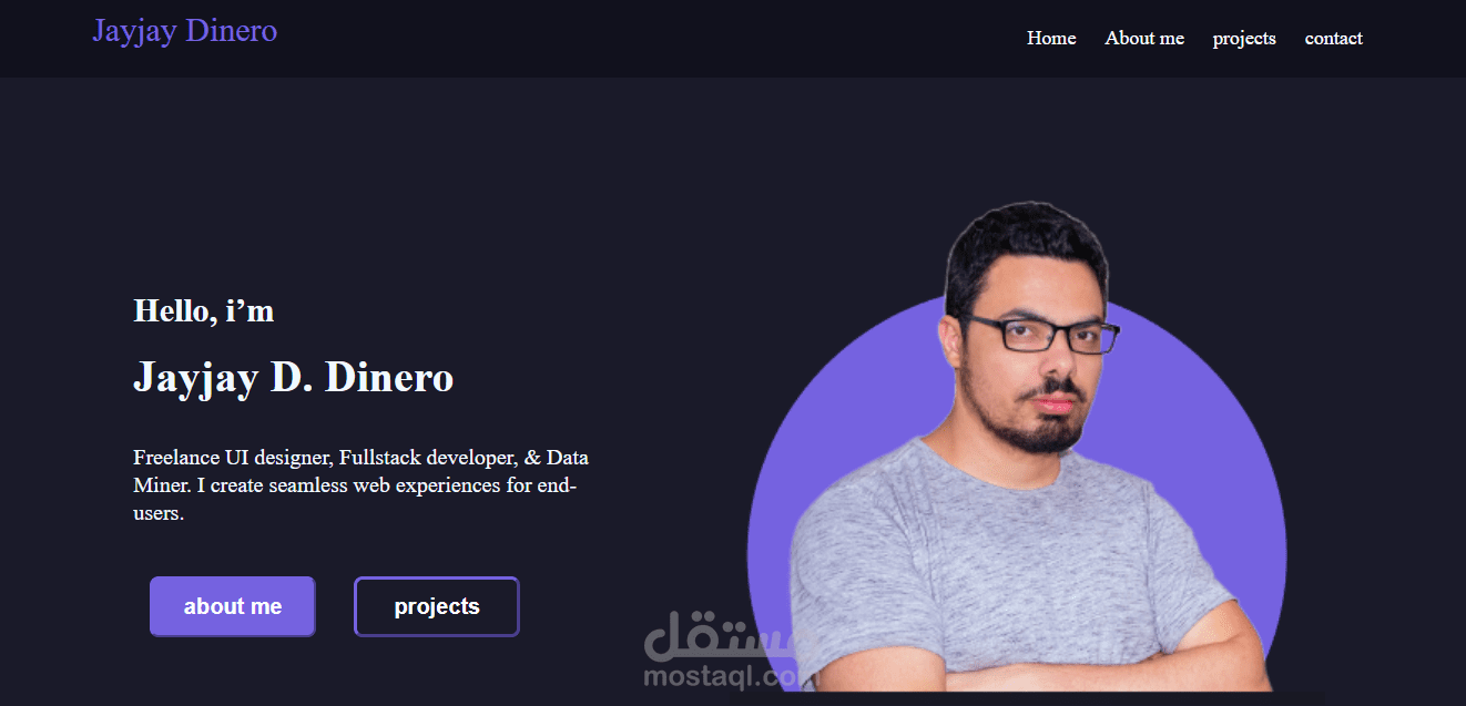 عمل بورتفوليو متجاوب مع جميع الشاشات باستخدام html , css, java scriptو بوتستراب