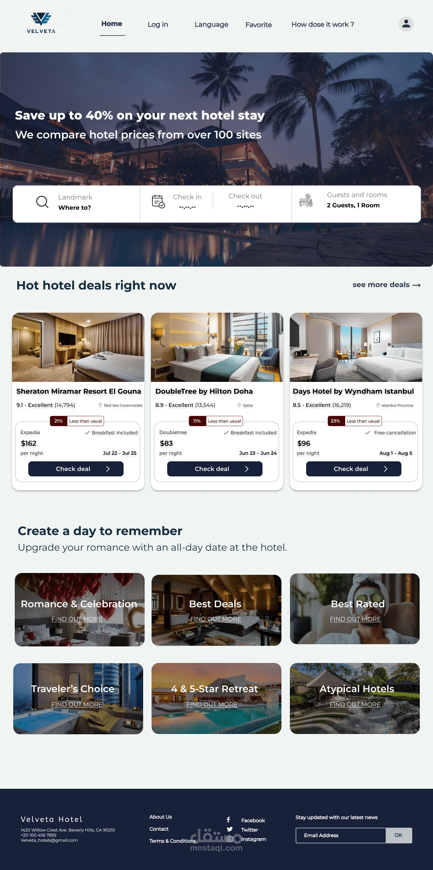 تصميم سايت لحجز فنادق