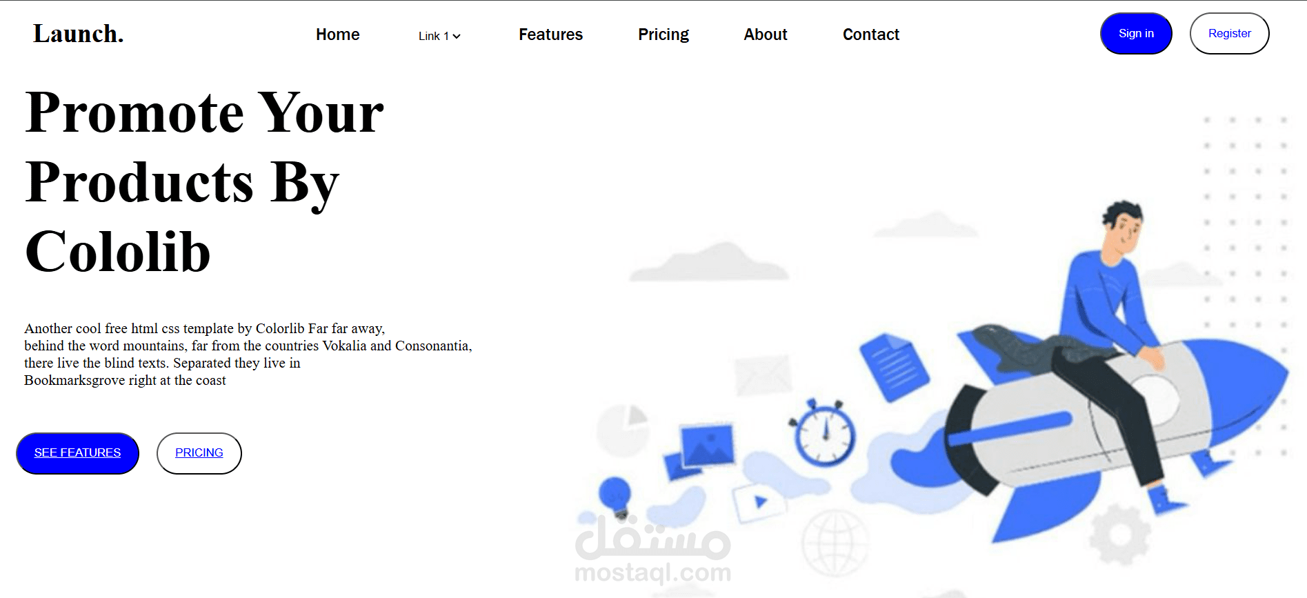 Website landing page - صفحة الهبوط للموقع