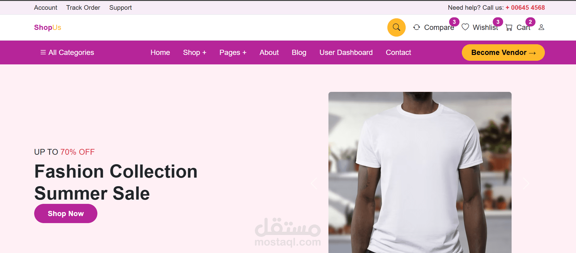 Modern E-commerce website– ShopUs