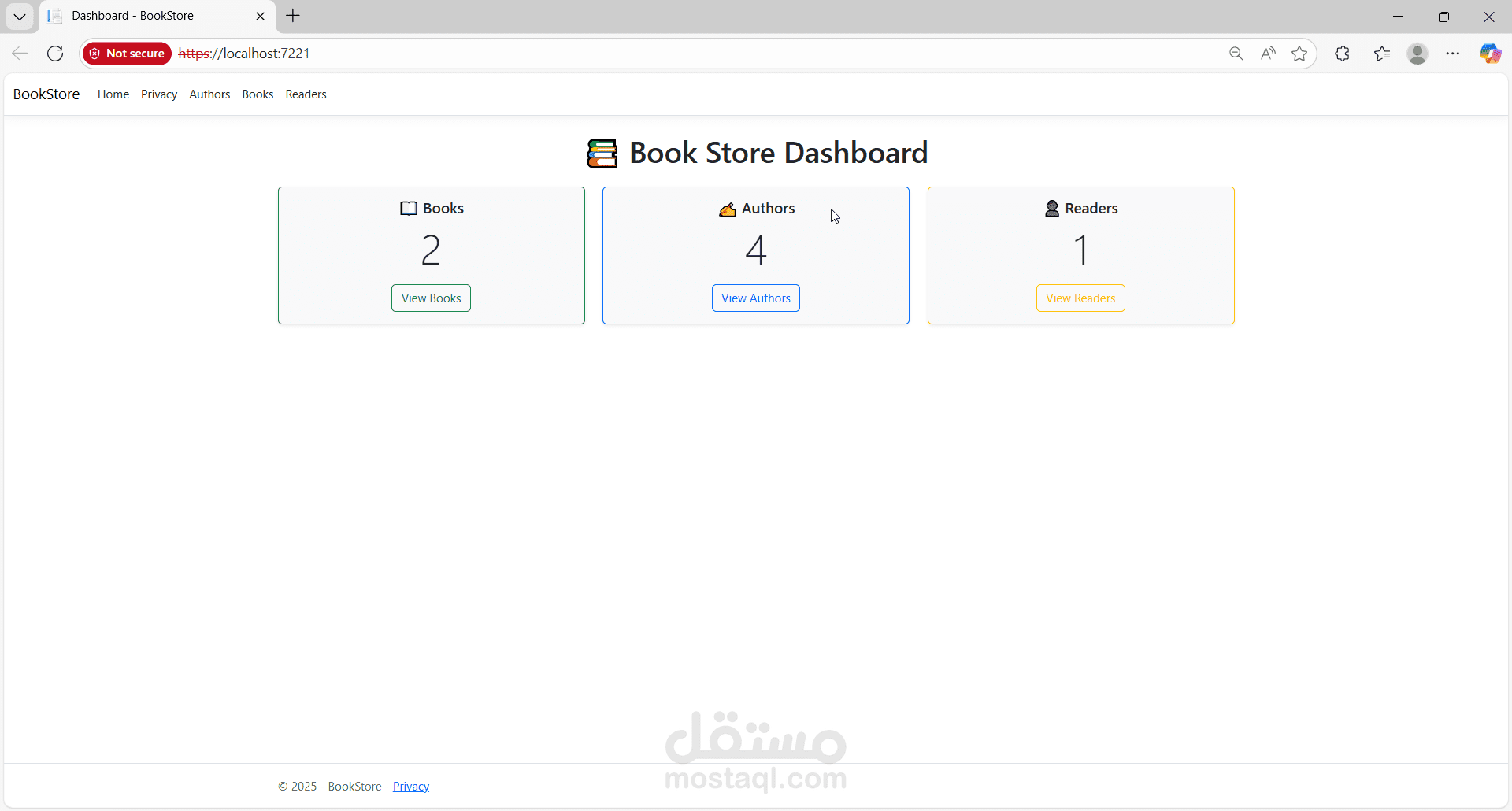 Bookstore Management System (MVC)