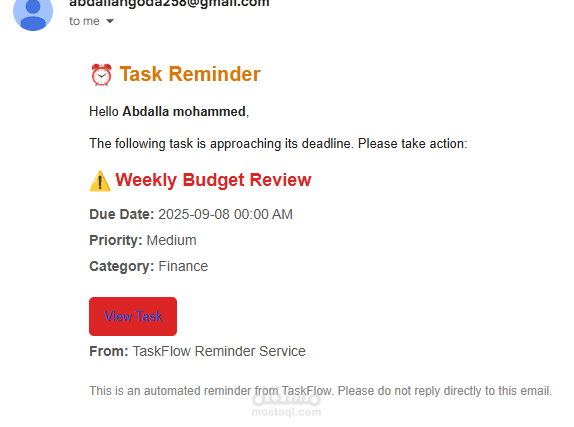 TaskFlow – نظام ذكي لإدارة المهام