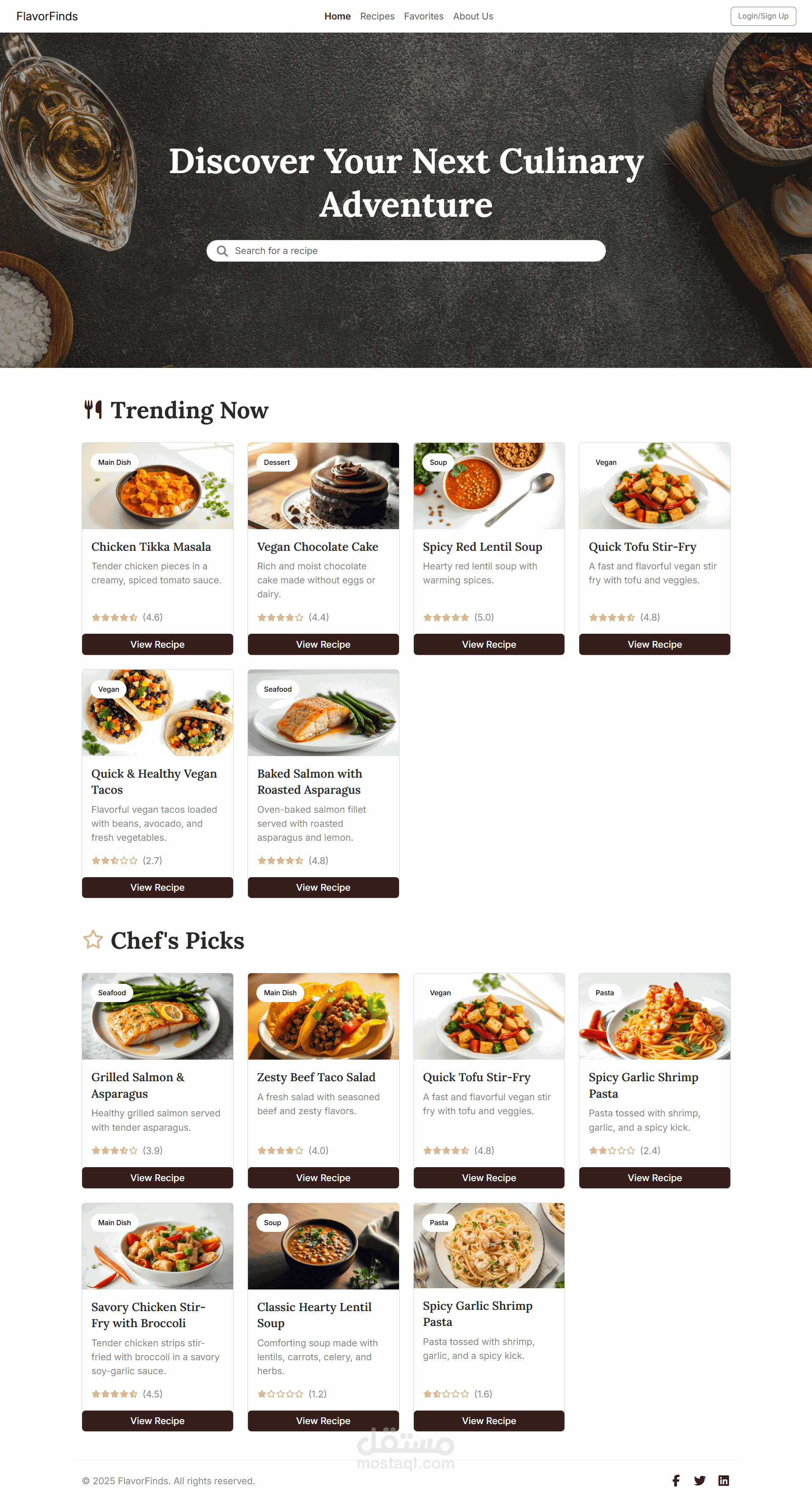 Flavor Finds - موقع وصفات طبخ