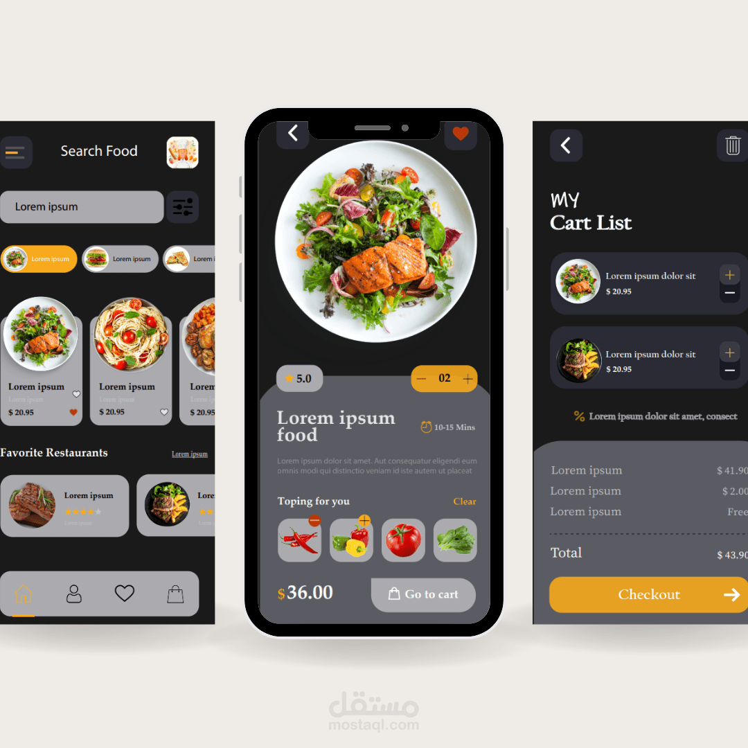 Food app design