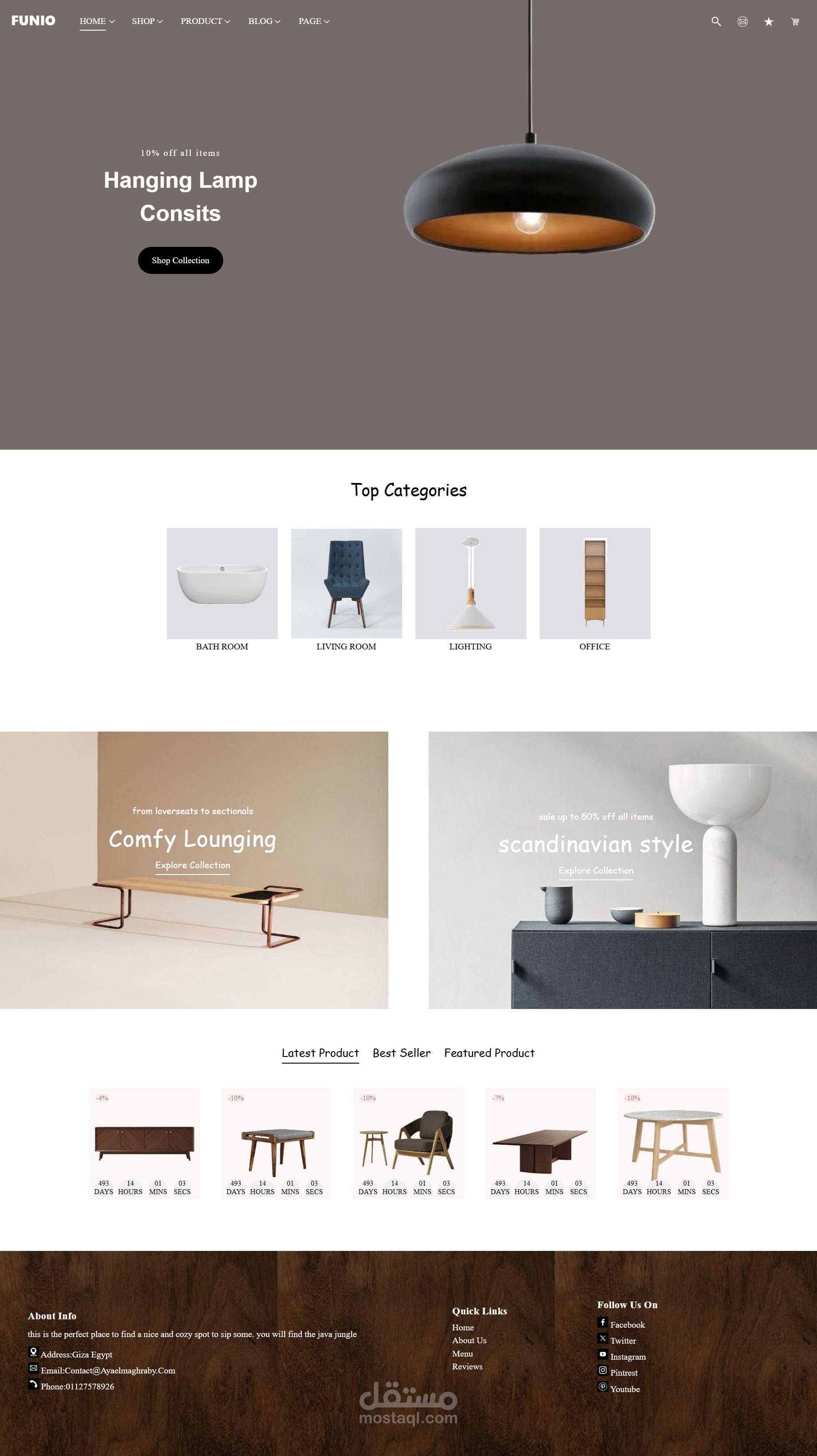 Home Furniture Showcase Website Design using HTML & CSS