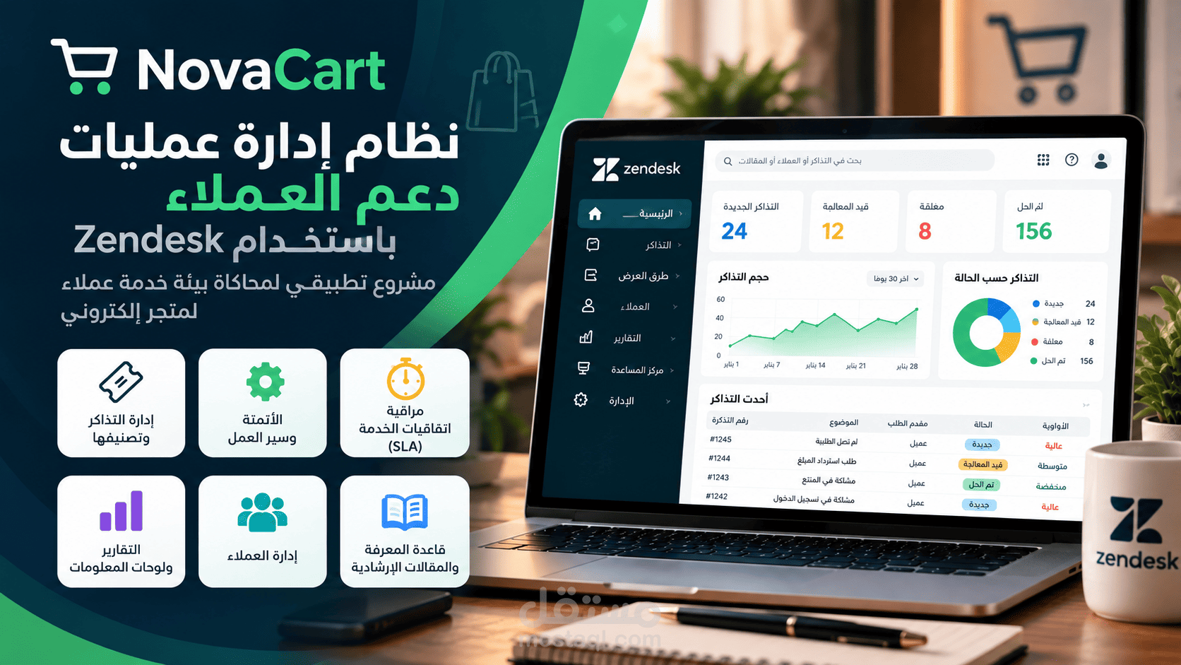 NovaCart – نظام إدارة عمليات دعم العملاء باستخدام Zendesk