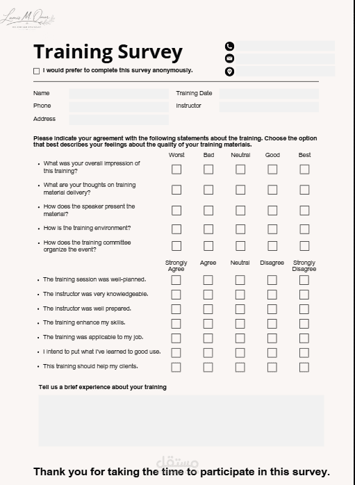 Training survey