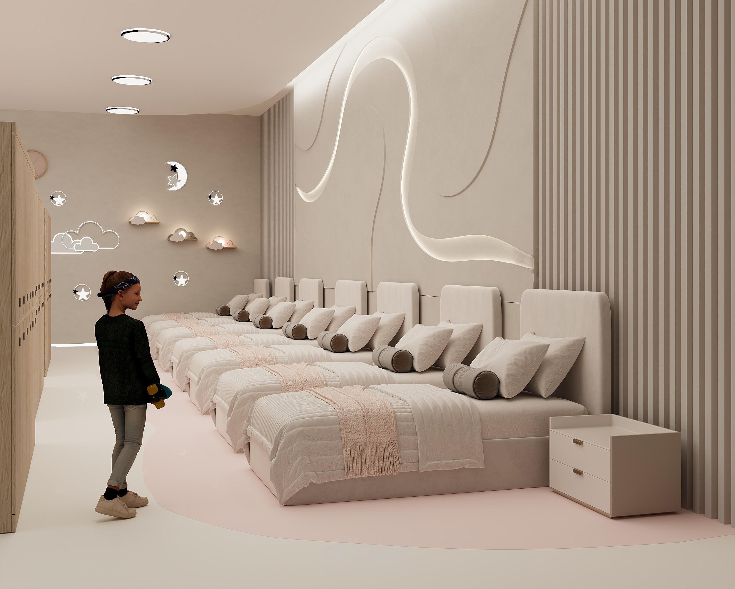 تصميم غرفة لاطفال (غرفة في ميتم)