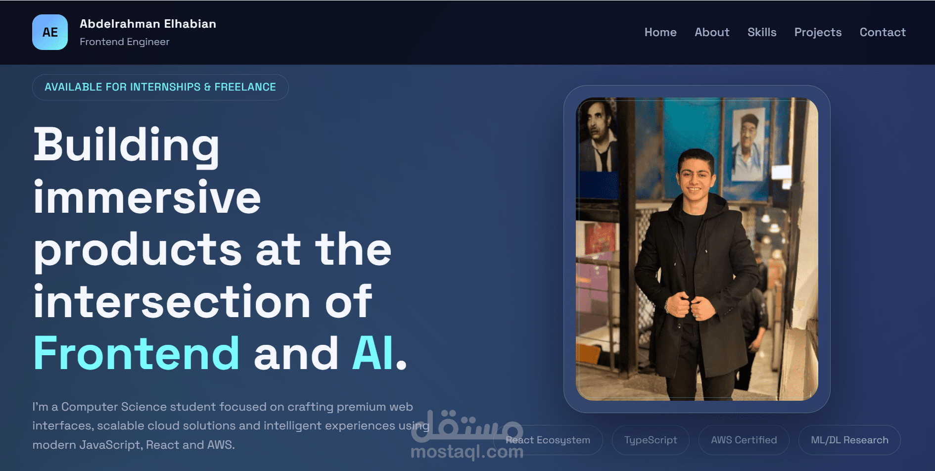 بناء موقع شخصي (Portfolio) احترافي