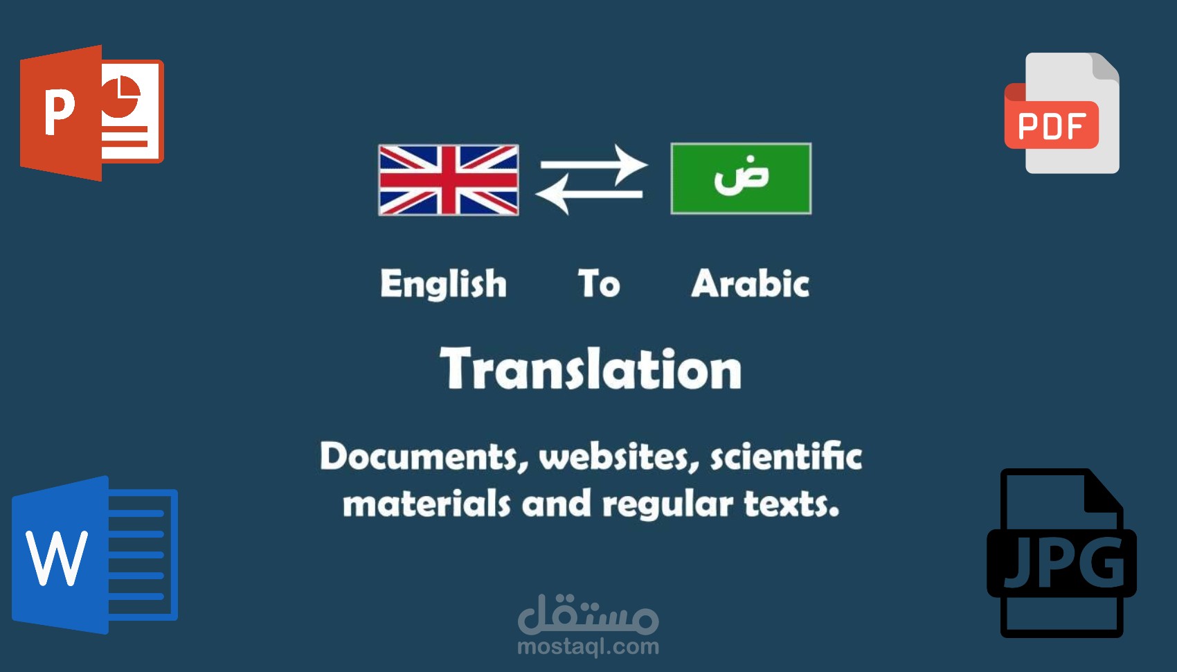 ترجمة جميع النصوص والملفات من الانجليزية للعربية والعكس