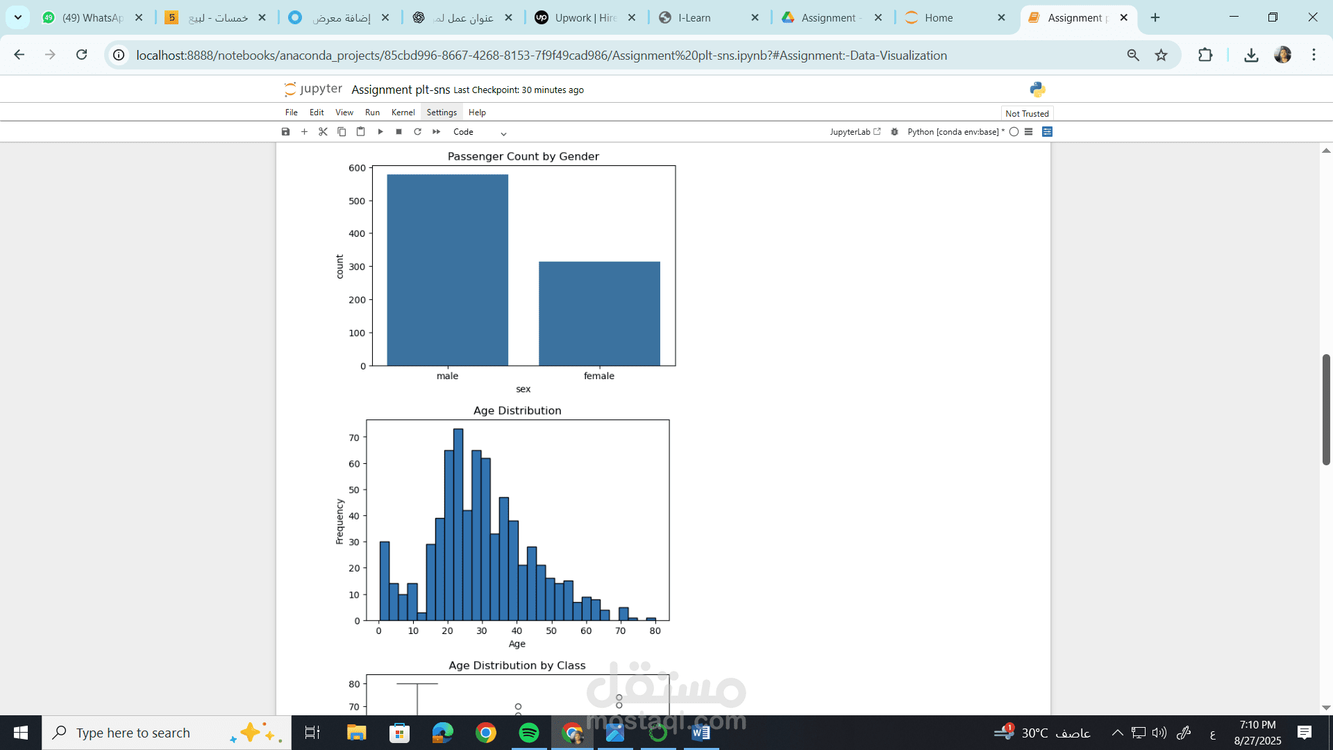 "تحليل بصري لبيانات Titanic باستخدام Matplotlib و Seaborn