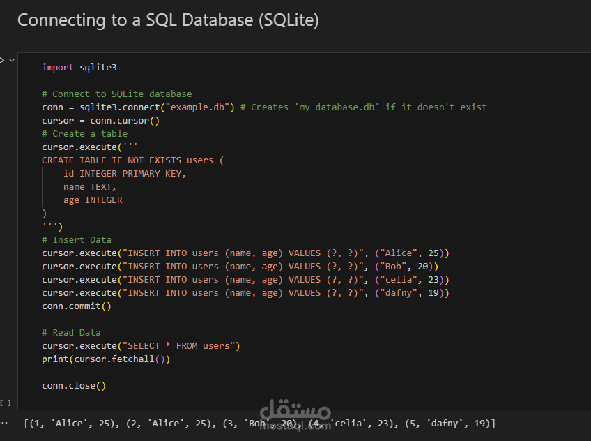 مشروع تطبيقي متكامل: ربط Python مع قواعد بيانات SQL/NoSQL وإنشاء RESTful APIs باستخدام Flask