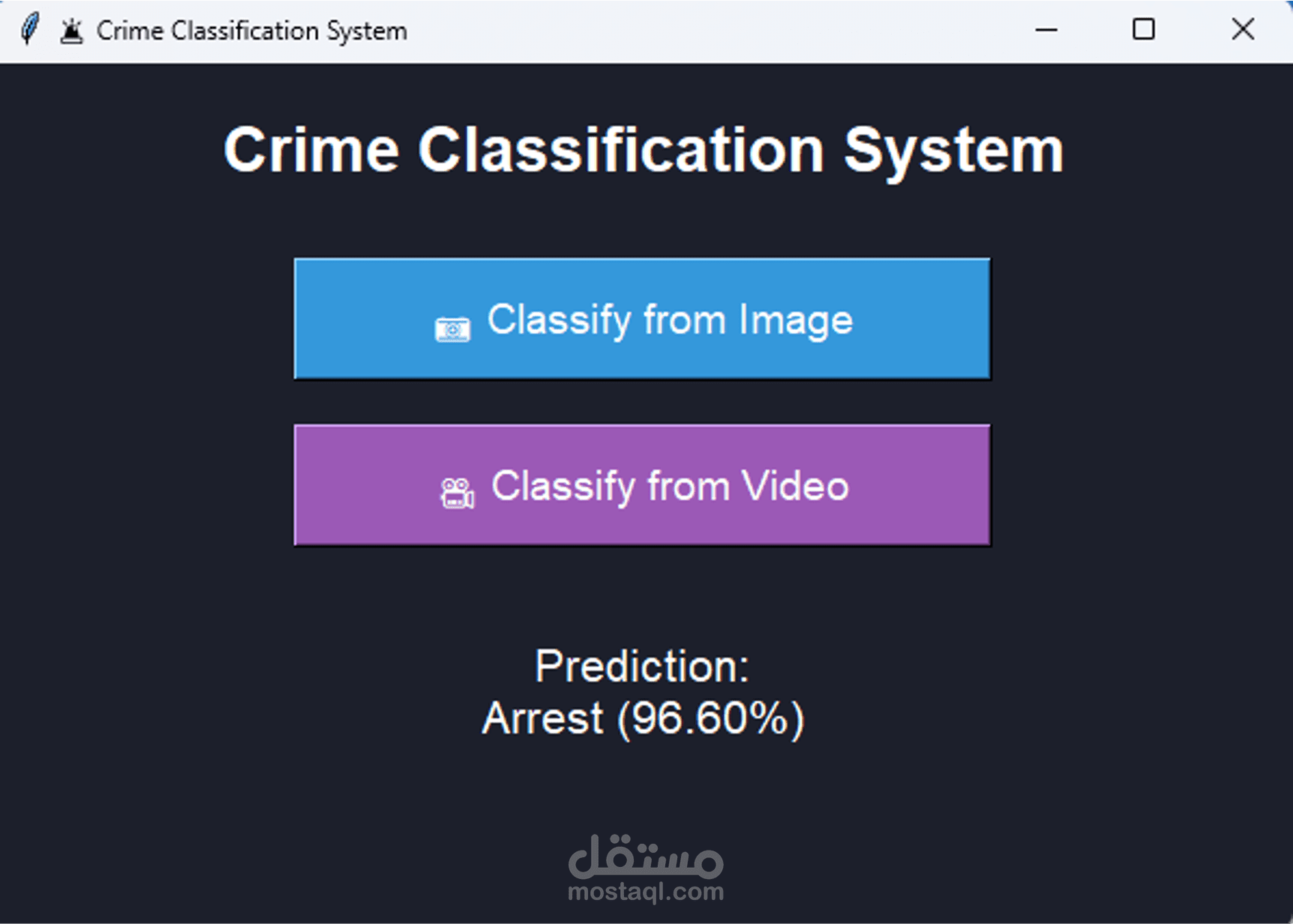 نظام ذكي لتصنيف الجرائم بالصور باستخدام التعلم العميق
