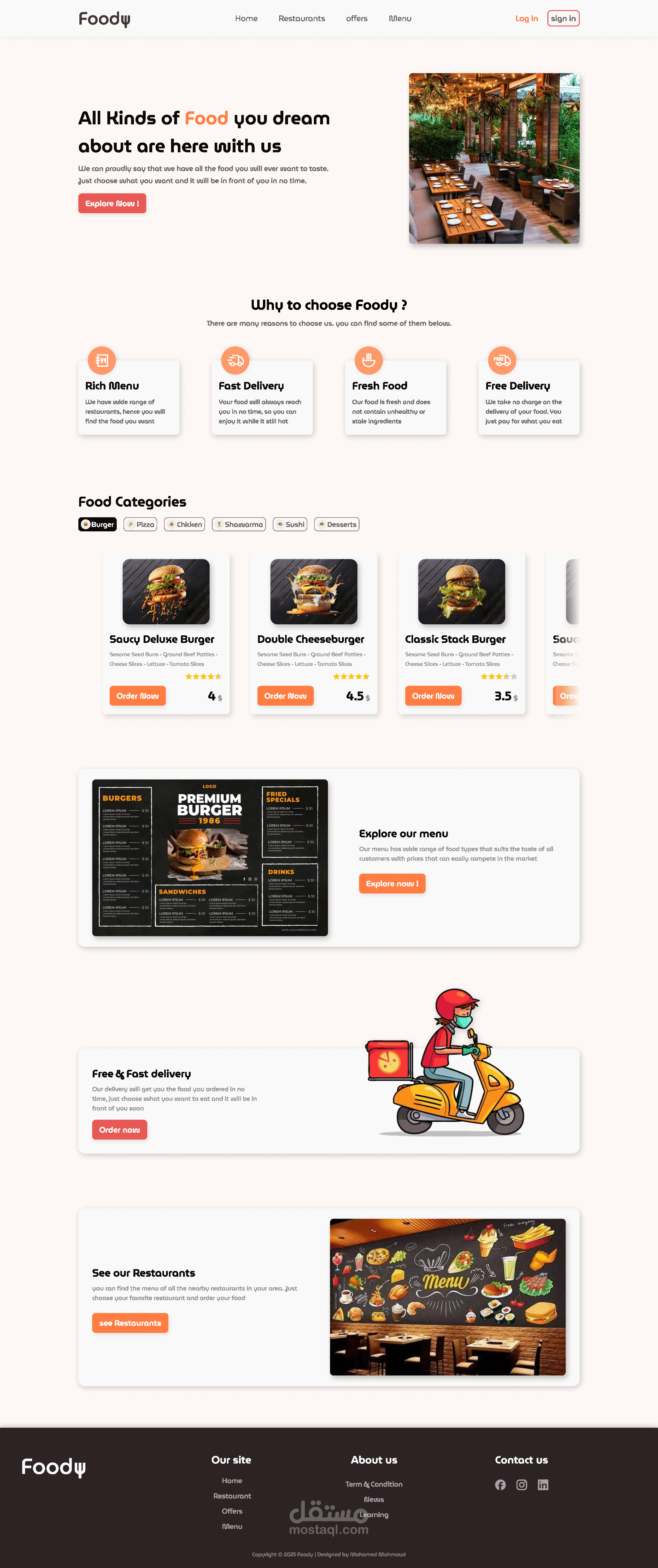Foody – Web app UI
