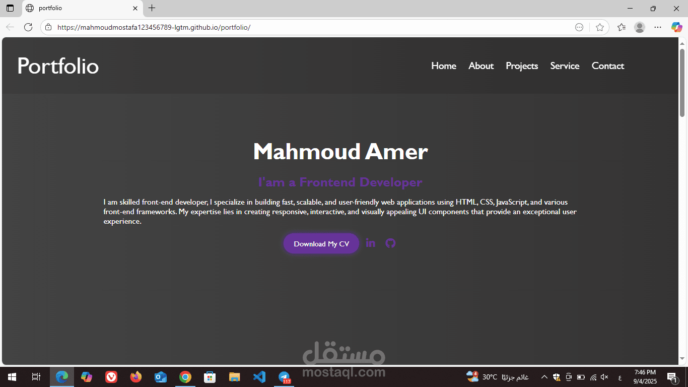 portfolio موقع شخصي