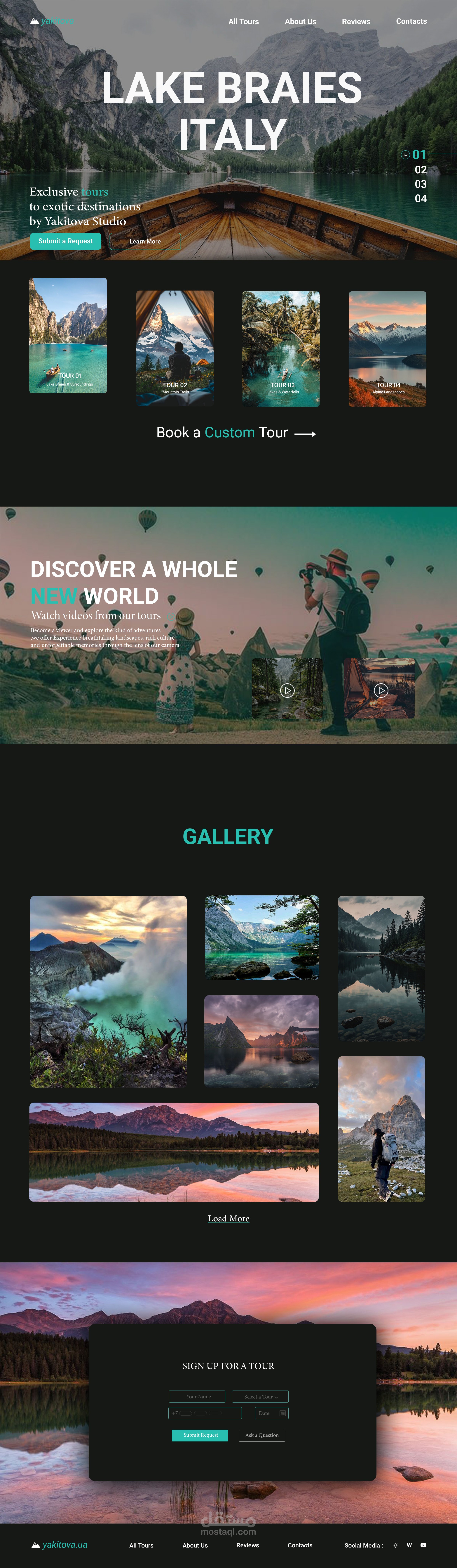 تصميم واجهة موقع سياحي احترافية ( landing page)