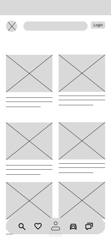 تأجير سيارات   UI UX  Wire frame