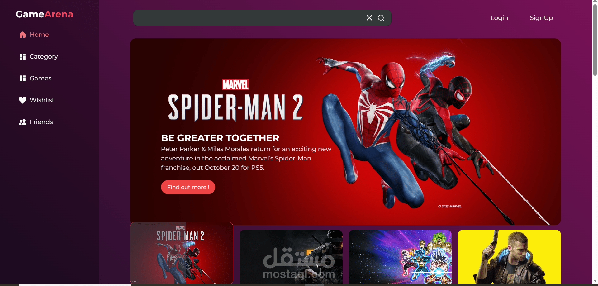 GameArena - Interactive Gaming Discovery Platform