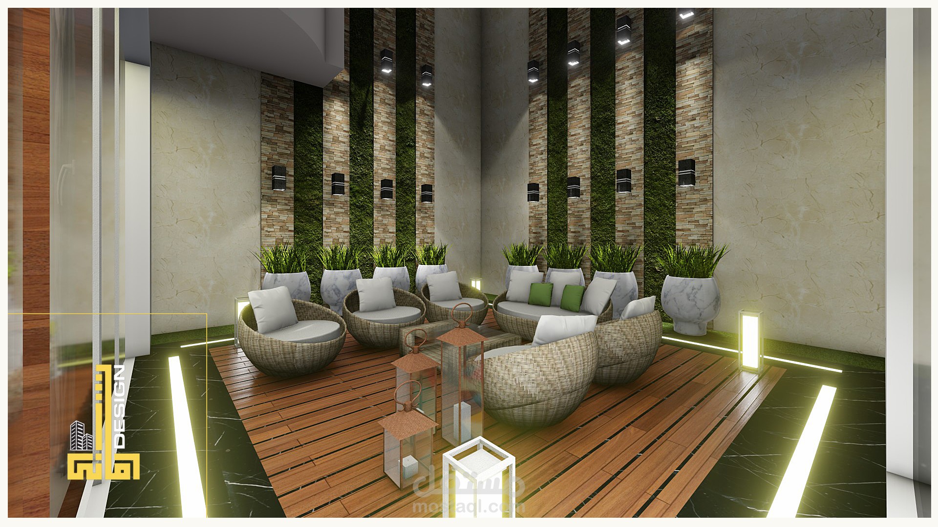 حديقة داخلية لفيلا المفرج