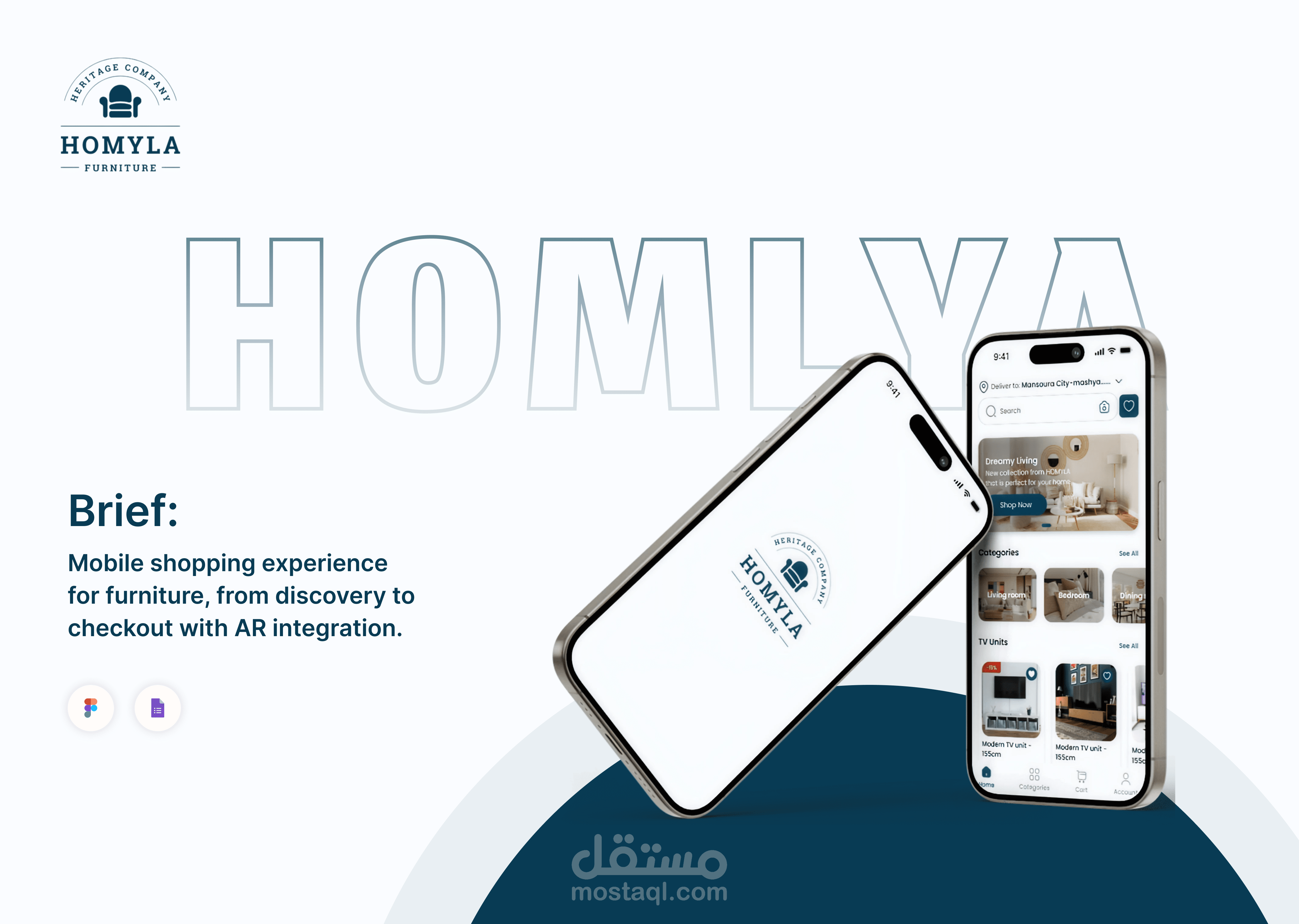 تصميم واجهات تطبيق موبايل لتسوق الأثاث (Furniture E-commerce App (UI/UX Case Study))