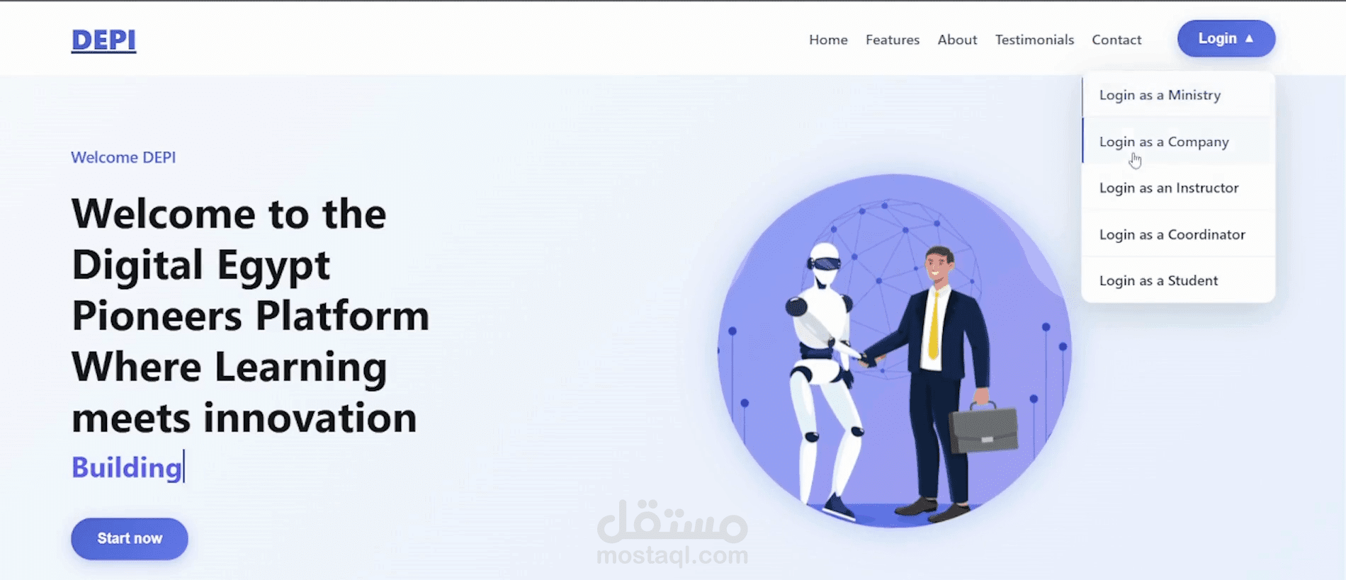 web application that simulates the post-acceptance phase of DEPI