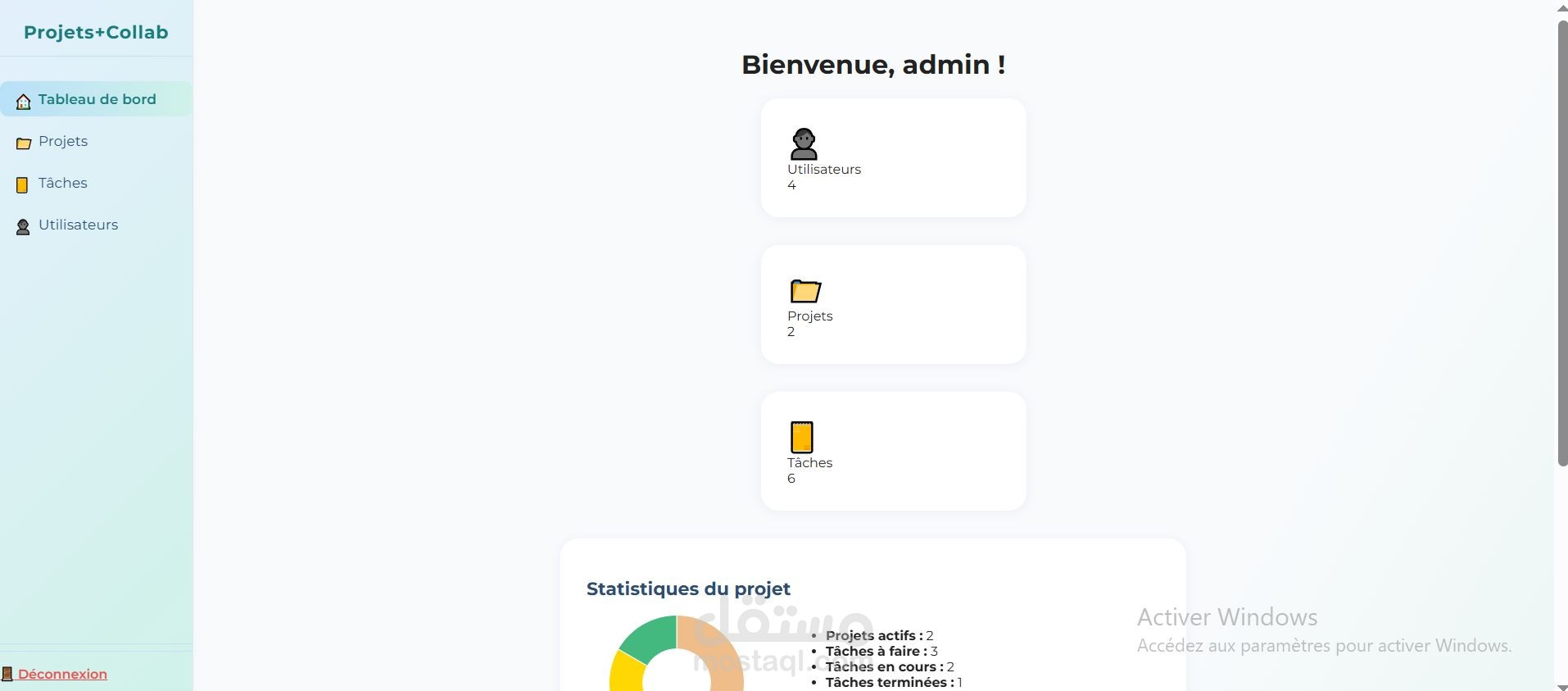تطبيق ويب لإدارة المشاريع