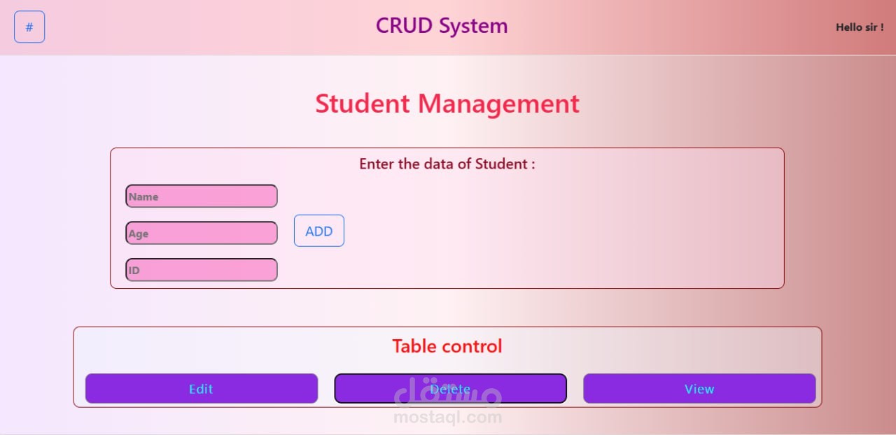 CRUD system