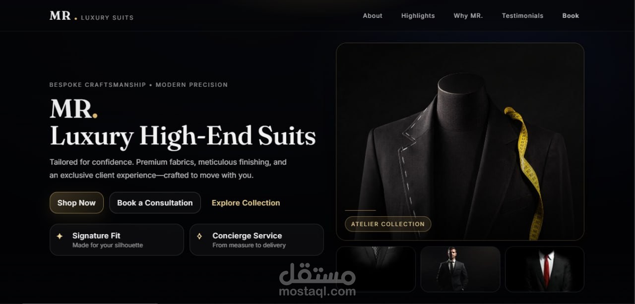 MR. Landing page