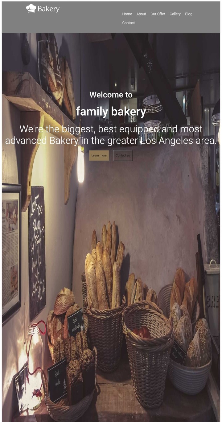 Family Bakery – Responsive Website