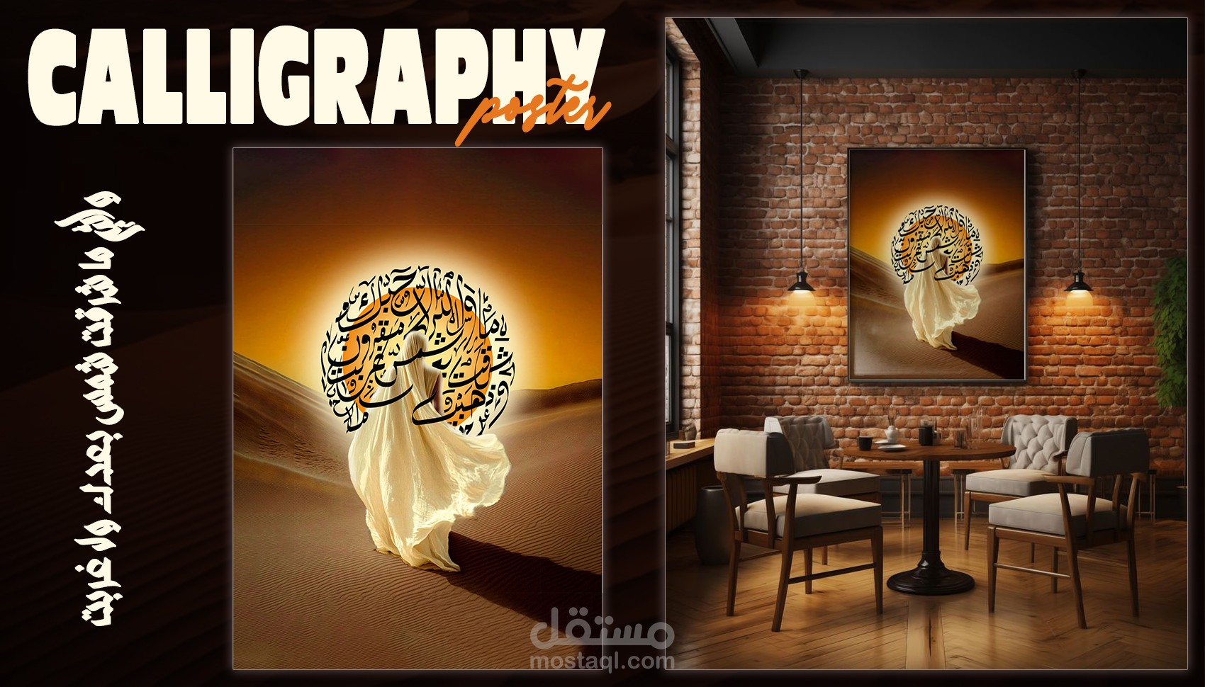 تصميم بوستر كاليجرافي بالخط العربي